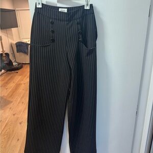 Unique Vintage Black Pinstripe Trousers